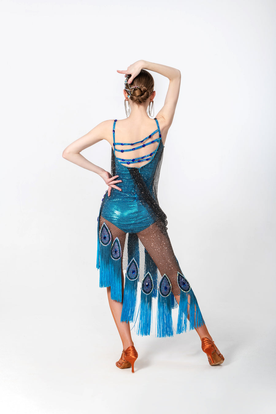 Crystal Peacock Latin  Dress Latin/Rhythm # L5597